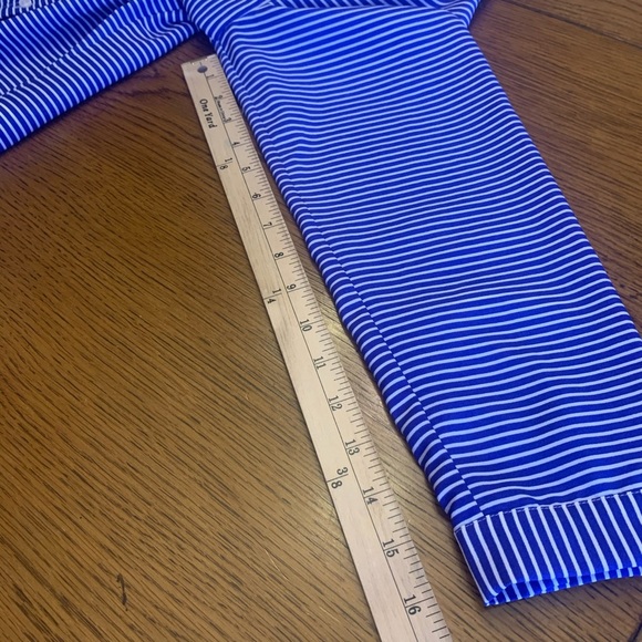 Talbots white and blue stripe tie front top - Picture 10 of 12